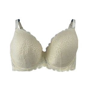 42DD Bra White Lace Underwired Padded Pure Beauty